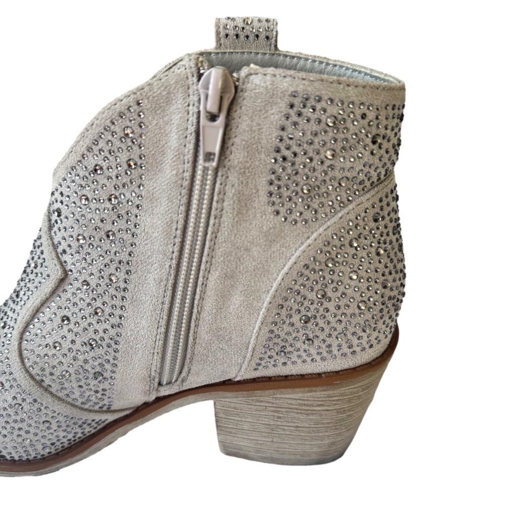 Pierre Dumas Wilder Silver Rhinestone Ankle Boots - Picture 5 of 8